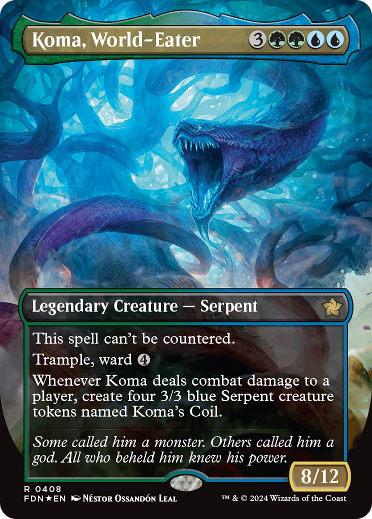 Koma, World-Eater (Borderless) (Mana Foil) [Foundations] | Impulse Games and Hobbies