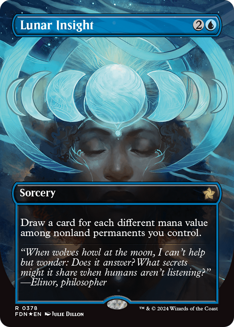 Lunar Insight (Borderless) (Mana Foil) [Foundations] | Impulse Games and Hobbies