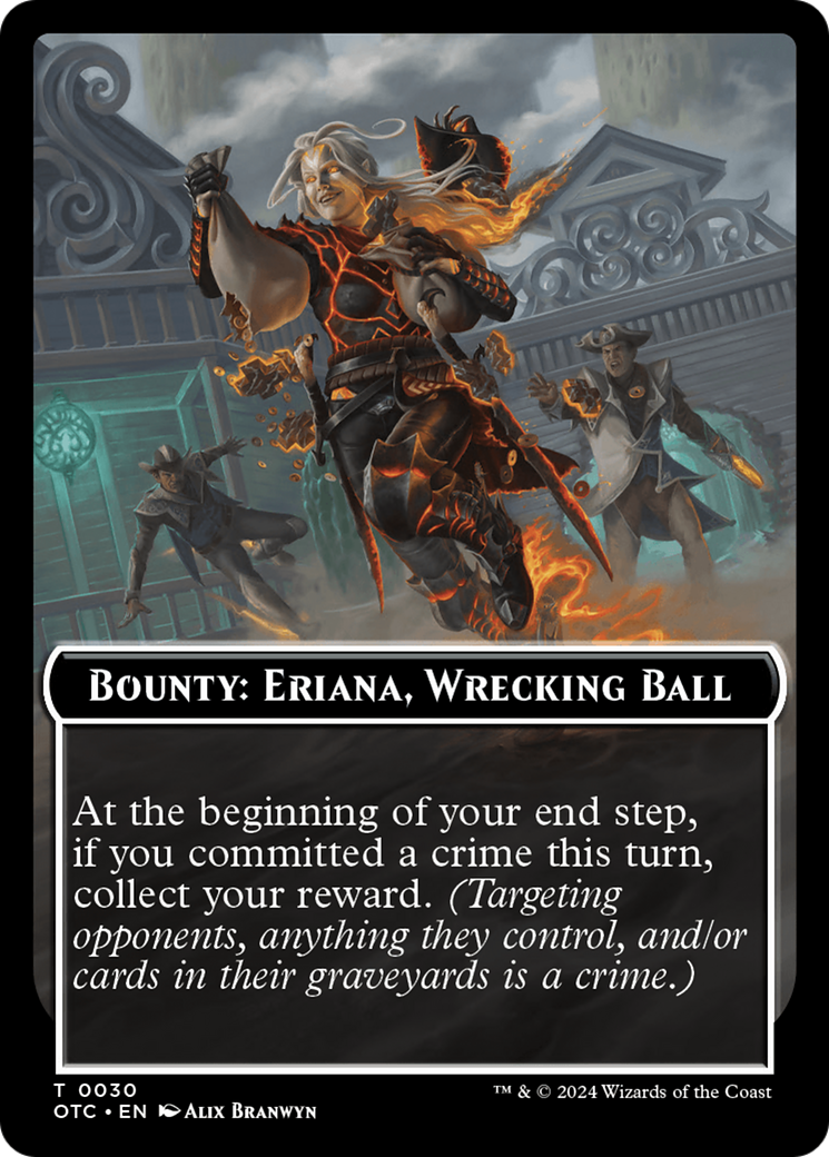 Bounty: Eriana, Wrecking Ball // Bounty Rules Double-Sided Token [Outlaws of Thunder Junction Commander Tokens] | Impulse Games and Hobbies