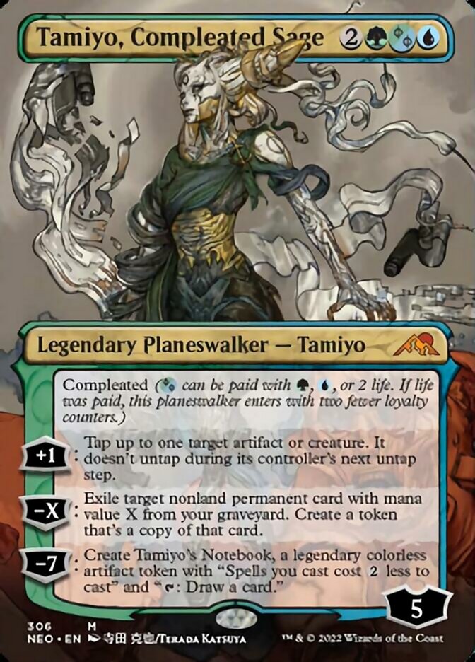 Tamiyo, Compleated Sage (Borderless) [Kamigawa: Neon Dynasty] | Impulse Games and Hobbies