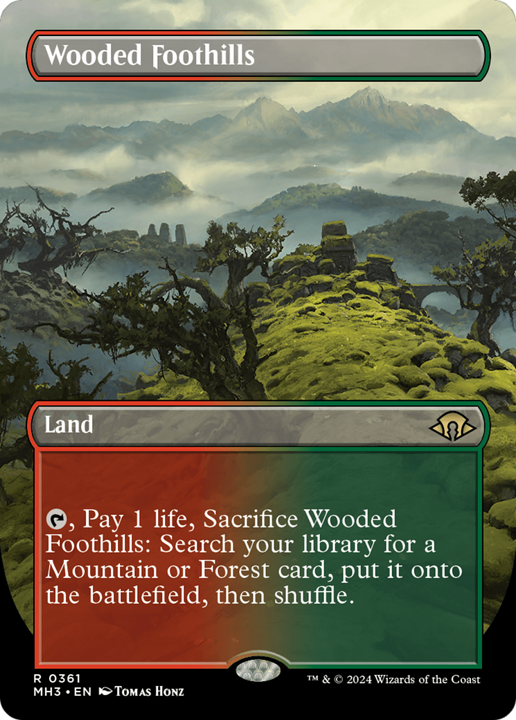 Wooded Foothills (Borderless) [Modern Horizons 3] | Impulse Games and Hobbies