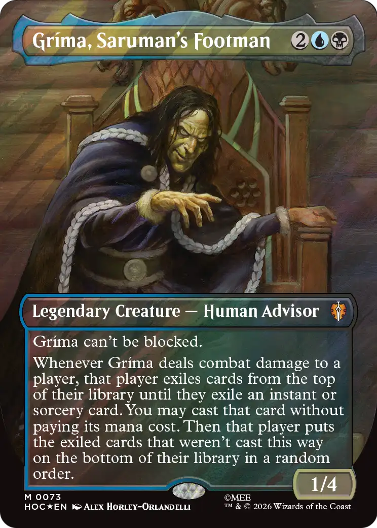 Grima, Saruman's Footman (Borderless) (Surge Foil) [The Hobbit: Eternal-Legal] | Impulse Games and Hobbies