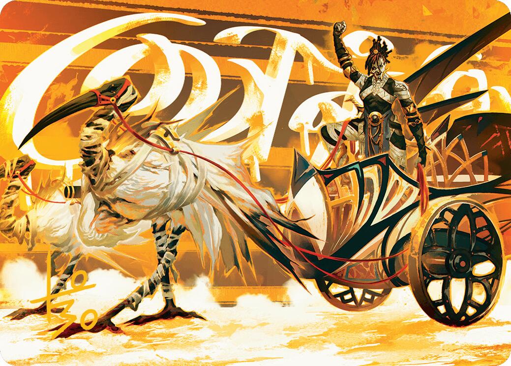Skyseer's Chariot Art Card (Gold-Stamped Signature) [Aetherdrift Art Series] | Impulse Games and Hobbies