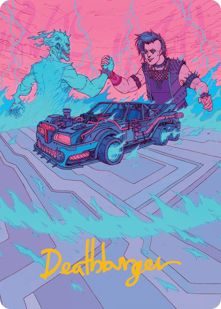 Demonic Junker Art Card (Gold-Stamped Signature) [Aetherdrift Art Series] | Impulse Games and Hobbies