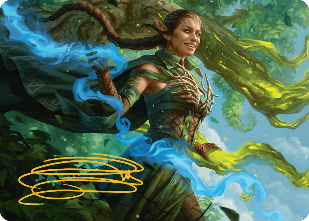 Nissa, Worldsoul Speaker Art Card (Gold-Stamped Signature) [Aetherdrift Art Series] | Impulse Games and Hobbies