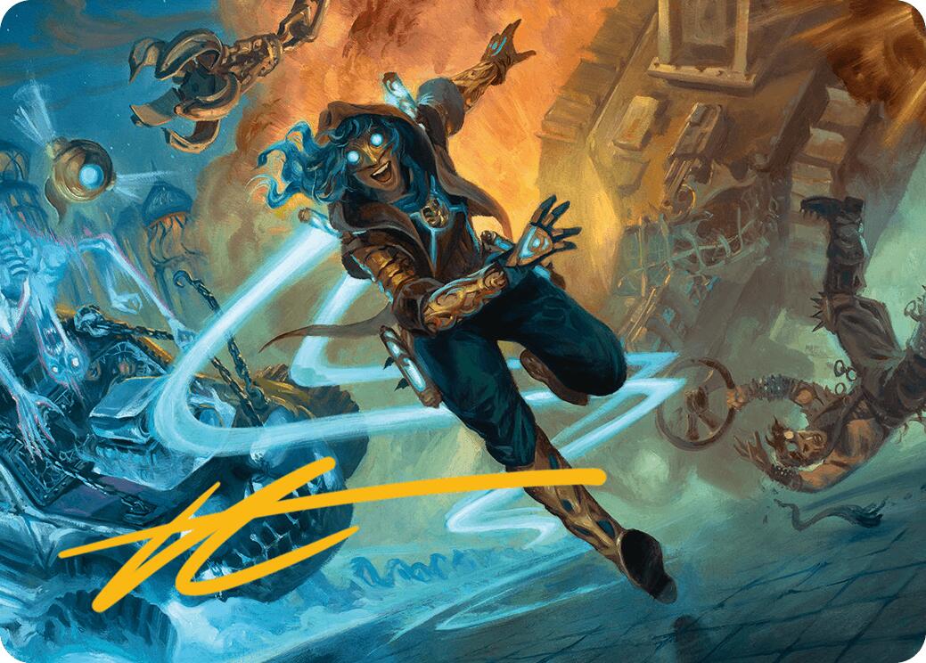 Sita Varma, Masked Racer Art Card (Gold-Stamped Signature) [Aetherdrift Art Series] | Impulse Games and Hobbies
