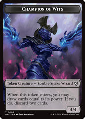 Champion of Wits // Zombie (0003) Double-Sided Token [Aetherdrift Tokens] | Impulse Games and Hobbies