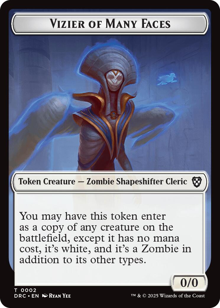 Vizier of Many Faces // Zombie (0003) Double-Sided Token [Aetherdrift Tokens] | Impulse Games and Hobbies