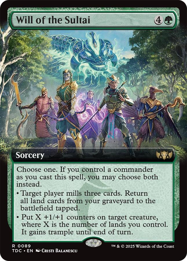 Will of the Sultai (Extended Art) [Tarkir: Dragonstorm Commander] | Impulse Games and Hobbies