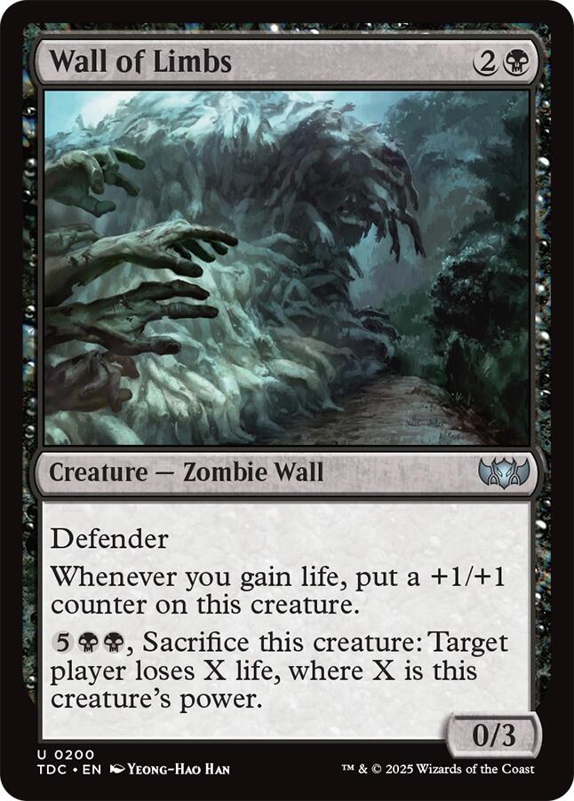 Wall of Limbs [Tarkir: Dragonstorm Commander] | Impulse Games and Hobbies