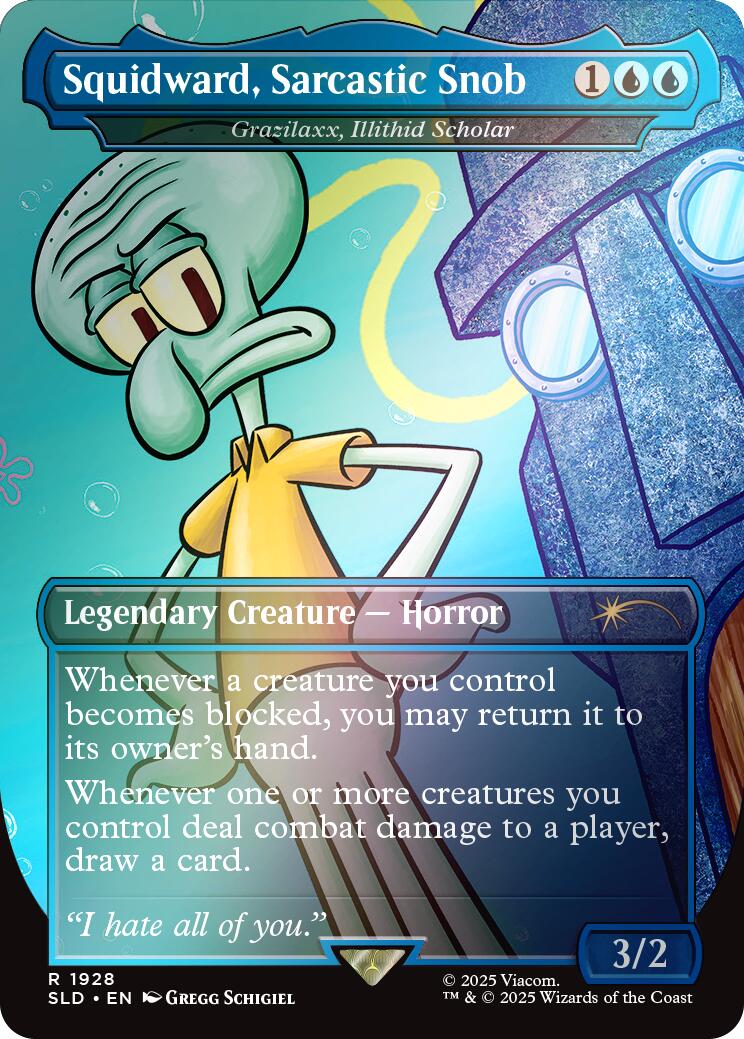 Squidward, Sarcastic Snob - Grazilaxx, Illithid Scholar (Rainbow Foil) [Secret Lair Drop Series] | Impulse Games and Hobbies