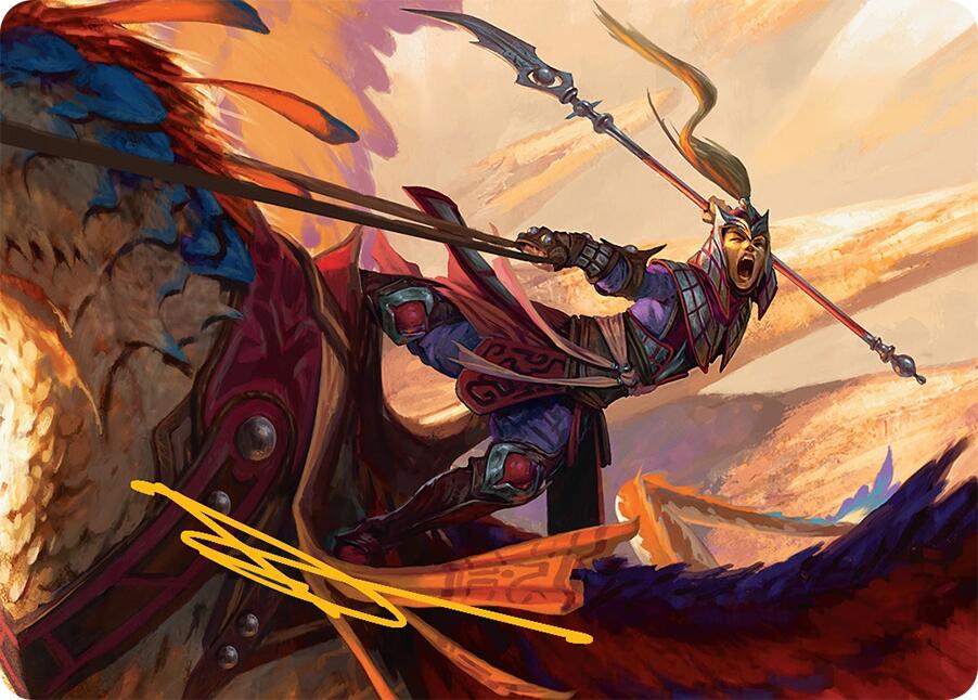 Dragonback Lancer Art Card (3/54) (Gold-Stamped Signature) [Tarkir: Dragonstorm Art Series] | Impulse Games and Hobbies