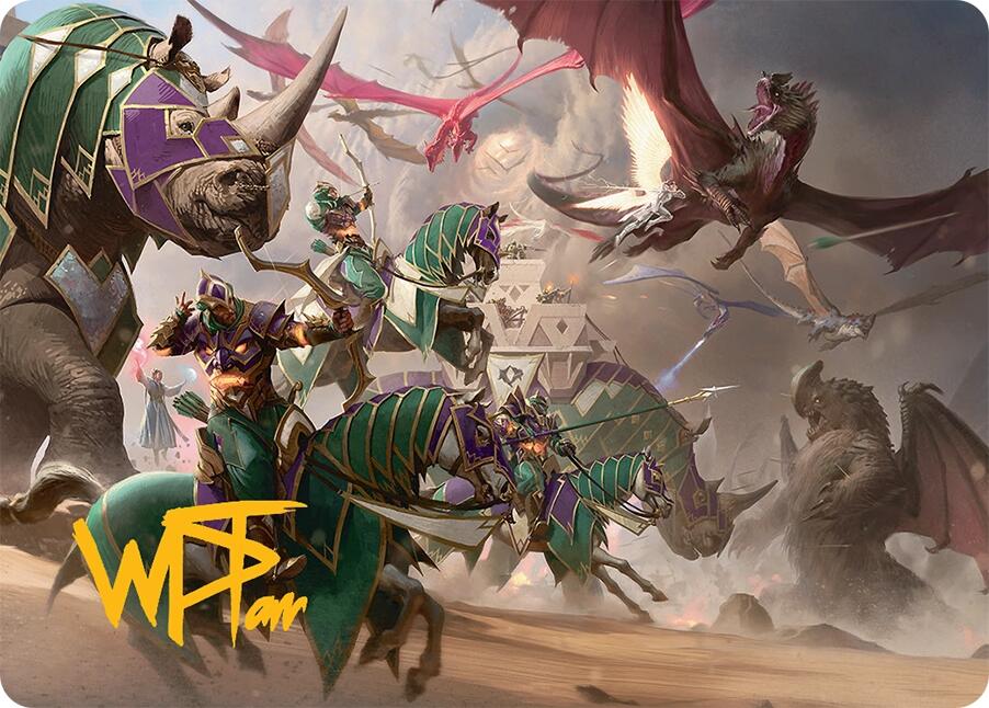 United Battlefront Art Card (5/54) (Gold-Stamped Signature) [Tarkir: Dragonstorm Art Series] | Impulse Games and Hobbies