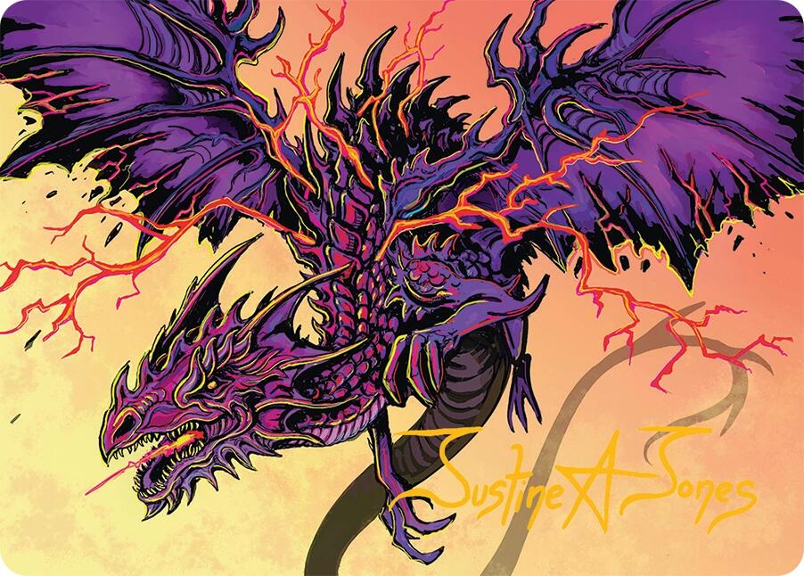 Stormshriek Feral Art Card (35/54) (Gold-Stamped Signature) [Tarkir: Dragonstorm Art Series] | Impulse Games and Hobbies