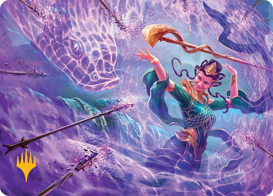 Snakeskin Veil Art Card (19/54) (Gold-Stamped Signature) [Tarkir: Dragonstorm Art Series] | Impulse Games and Hobbies