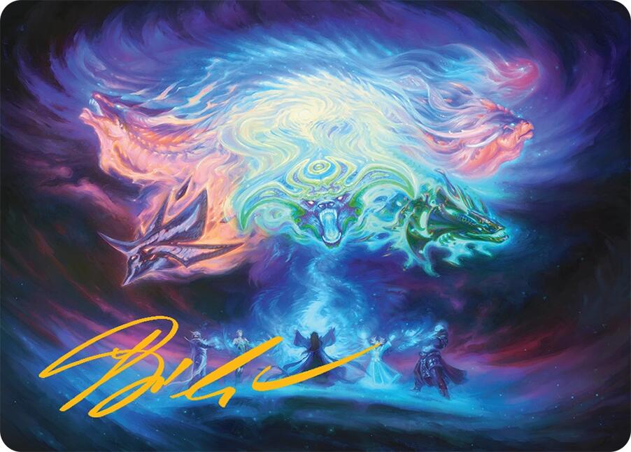 Call the Spirit Dragons Art Card (21/54) (Gold-Stamped Signature) [Tarkir: Dragonstorm Art Series] | Impulse Games and Hobbies