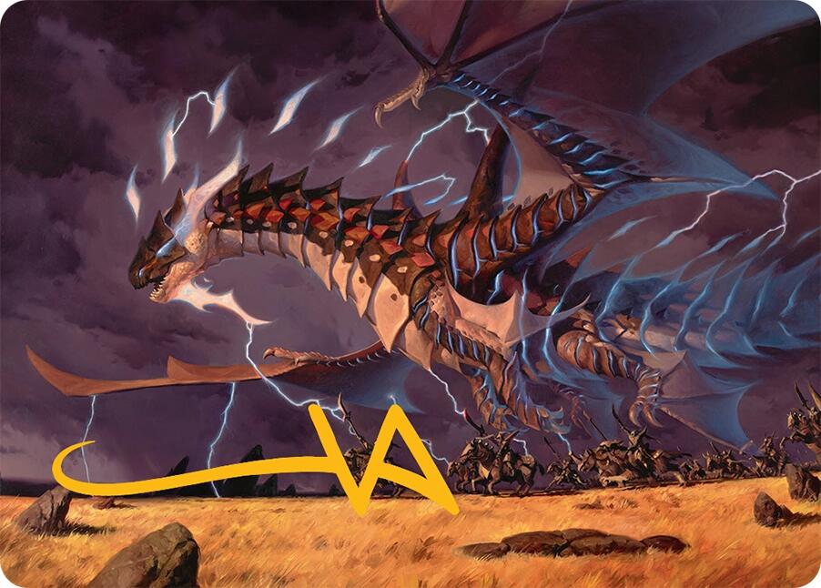 Neriv, Heart of the Storm Art Card (25/54) (Gold-Stamped Signature) [Tarkir: Dragonstorm Art Series] | Impulse Games and Hobbies