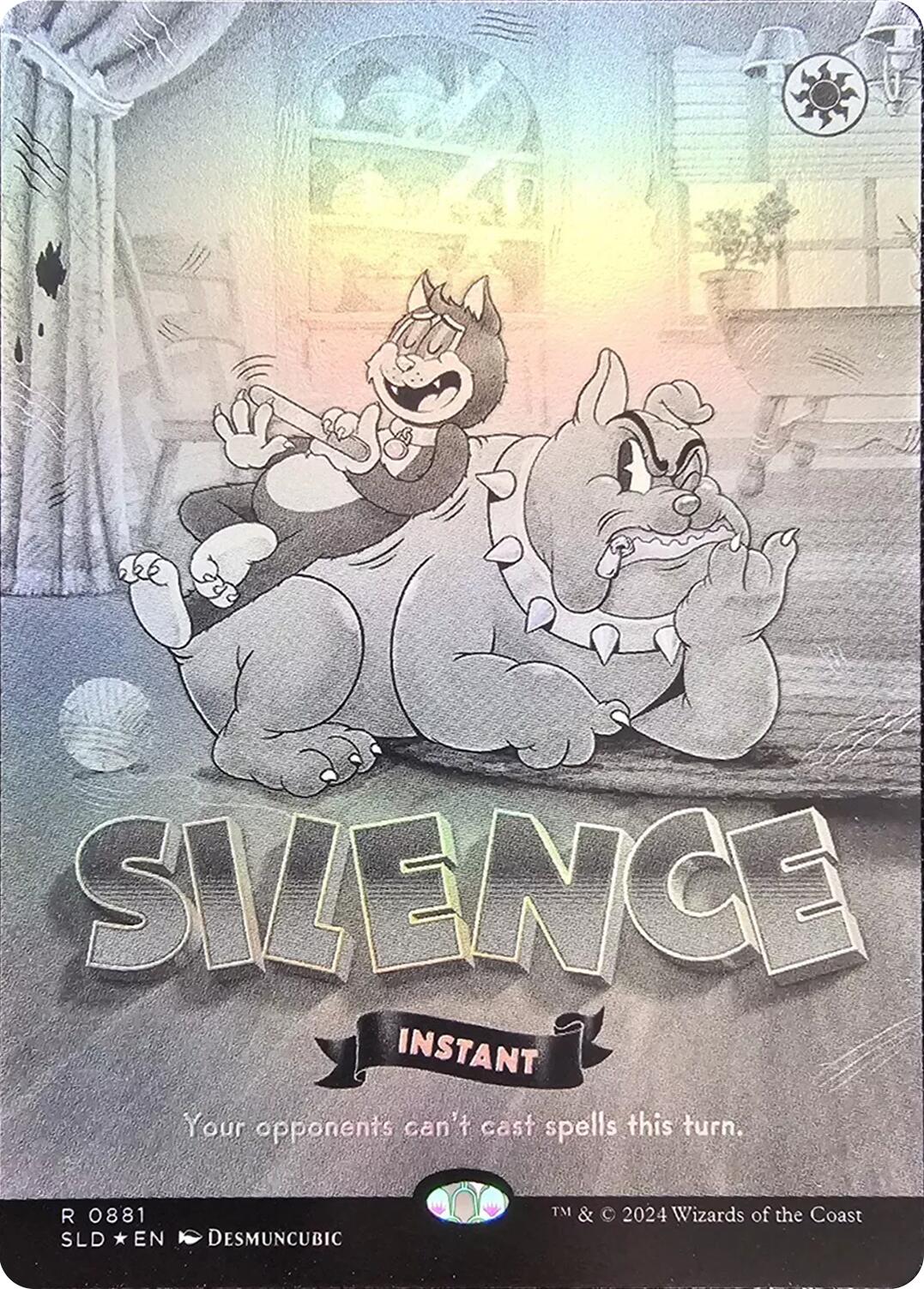 Silence (0881) (Black & White Foil) [Secret Lair Drop Series] | Impulse Games and Hobbies