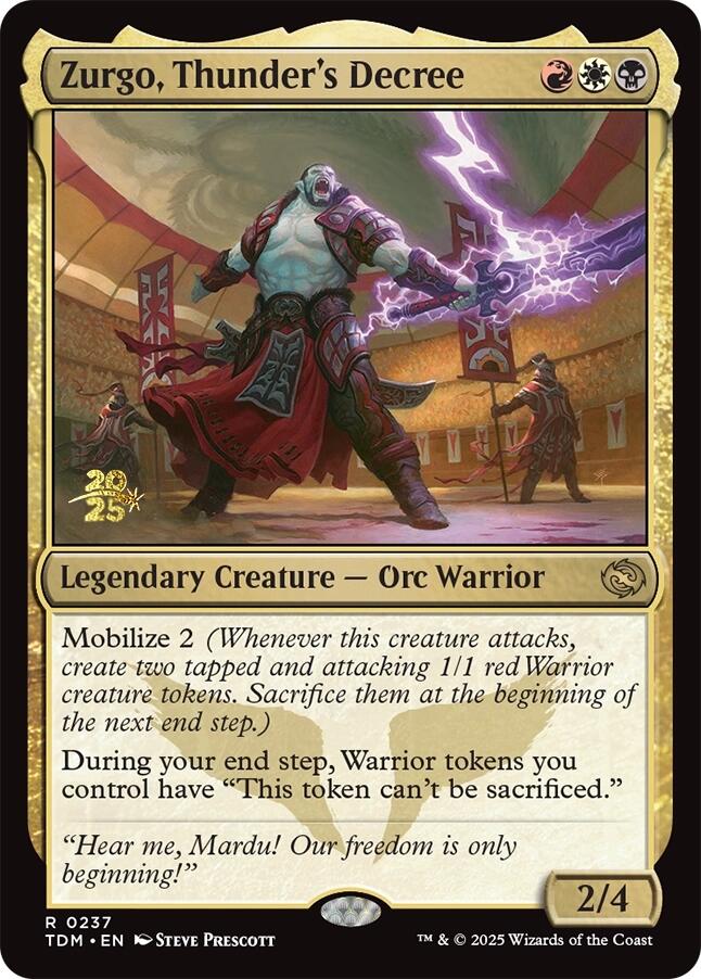 Zurgo, Thunder's Decree [Tarkir: Dragonstorm Prerelease Promos] | Impulse Games and Hobbies