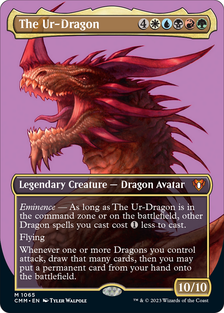 The Ur-Dragon (Borderless Textured Foil Frame Break) [Commander Masters] | Impulse Games and Hobbies