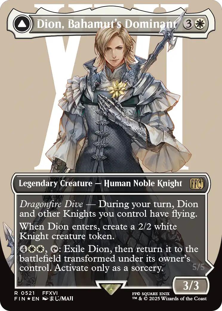 Dion, Bahamut's Dominant // Bahamut, Warden of Light (Borderless) (Surge Foil) [FINAL FANTASY] | Impulse Games and Hobbies