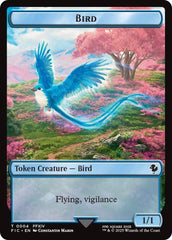 Bird // Hero (0029) Double-Sided Token (Surge Foil) [FINAL FANTASY Commander Tokens] | Impulse Games and Hobbies
