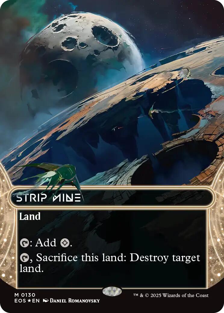 Strip Mine (0130) (Borderless) (Galaxy Foil) [Edge of Eternities: Stellar Sights] | Impulse Games and Hobbies