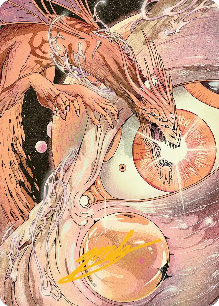 Nova Hellkite Art Card (40/54) (Gold-Stamped Signature) [Edge of Eternities Art Series] | Impulse Games and Hobbies