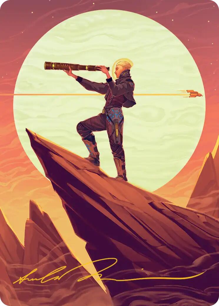 Sami, Wildcat Captain Art Card (Gold-Stamped Signature) [Edge of Eternities Art Series] | Impulse Games and Hobbies