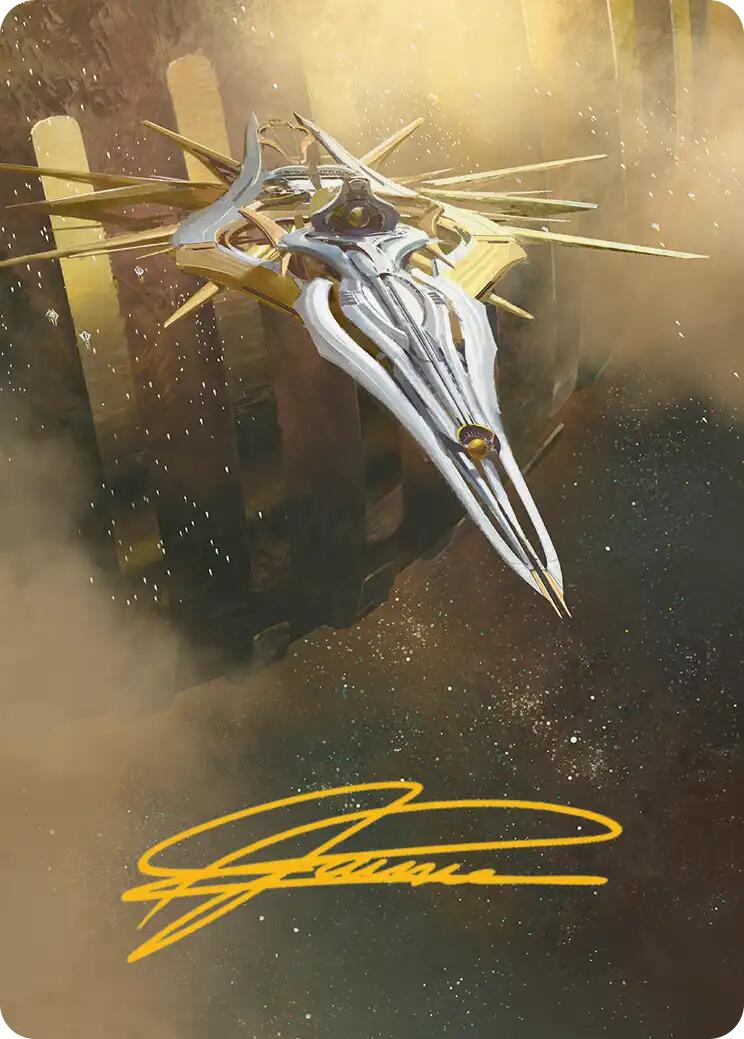 Dawnsire, Sunstar Dreadnought Art Card (Gold-Stamped Signature) [Edge of Eternities Art Series] | Impulse Games and Hobbies