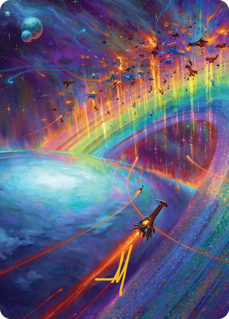 Cascading Cataracts Art Card (43/54) (Gold-Stamped Signature) [Edge of Eternities Art Series] | Impulse Games and Hobbies