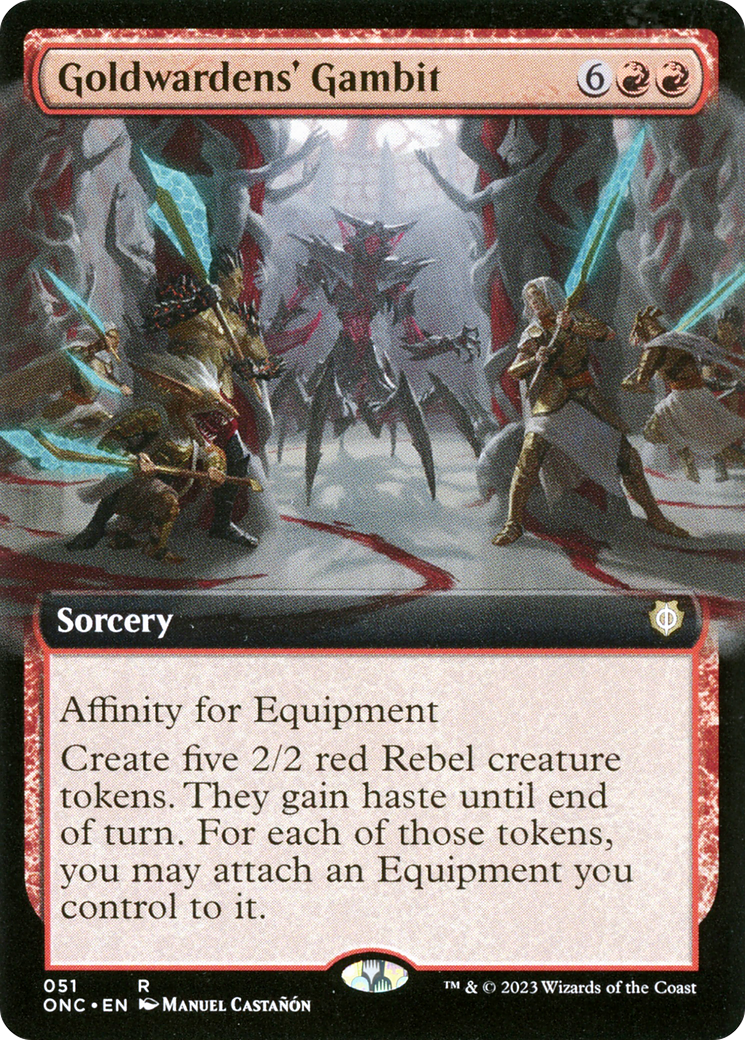 Goldwardens' Gambit (Extended Art) [Phyrexia: All Will Be One Commander] | Impulse Games and Hobbies