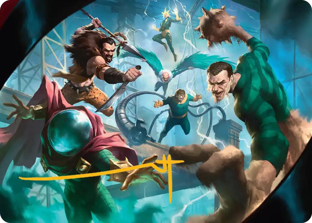 Behold the Sinister Six! Art Card (7/54) (Gold-Stamped Signature) [Marvel's Spider-Man Art Series] | Impulse Games and Hobbies