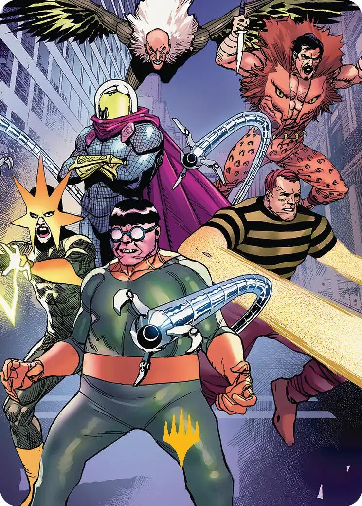 Behold the Sinister Six! Art Card (45/54) (Gold-Stamped Planeswalker Symbol) [Marvel's Spider-Man Art Series] | Impulse Games and Hobbies