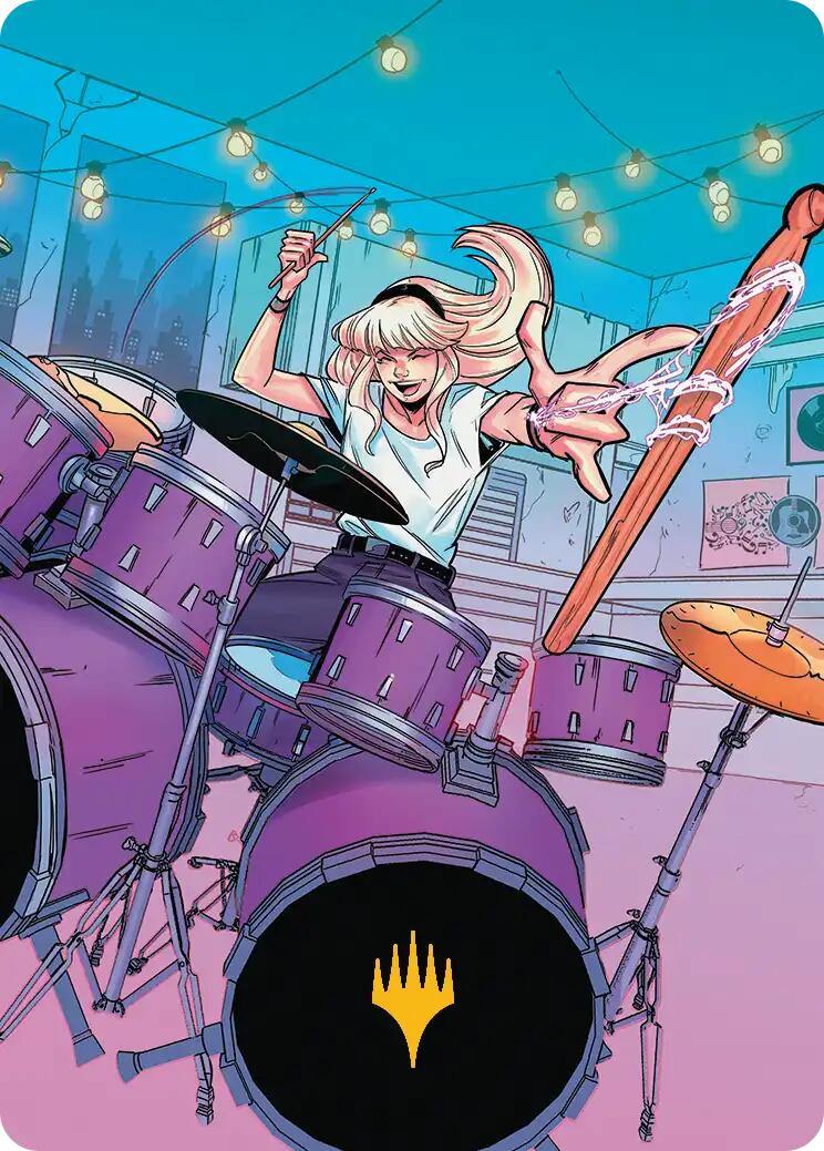 Gwen Stacy Art Card (Gold-Stamped Planeswalker Symbol) (34/54) [Marvel's Spider-Man Art Series] | Impulse Games and Hobbies