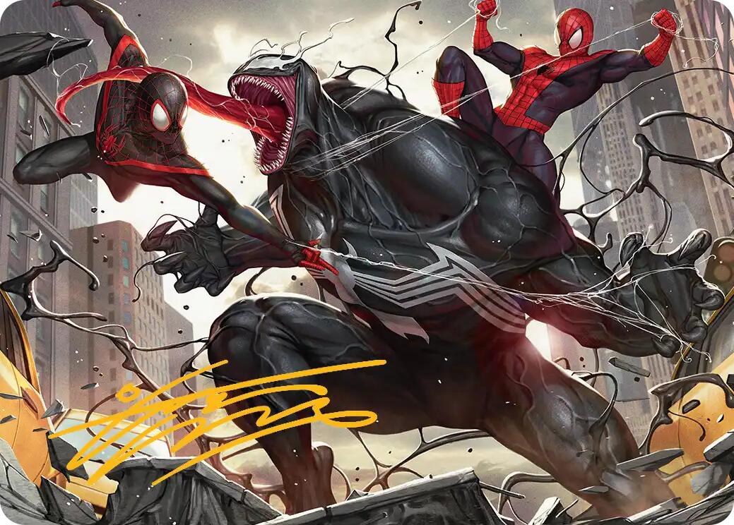 Terrific Team-Up Art Card (Gold-Stamped Signature) [Marvel's Spider-Man Art Series] | Impulse Games and Hobbies