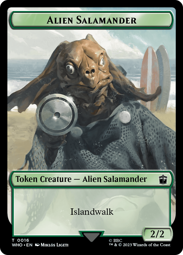 Alien // Alien Salamander Double-Sided Token [Doctor Who Tokens] | Impulse Games and Hobbies