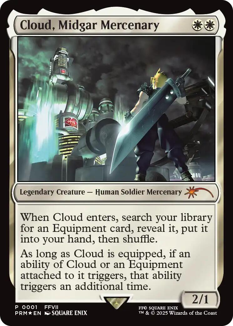 Cloud, Midgar Mercenary (Borderless) [Pro Tour Promos] | Impulse Games and Hobbies