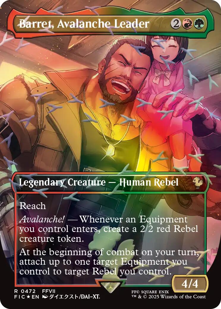 Barret, Avalanche Leader (Borderless) (Chocobo Track Foil) [FINAL FANTASY Commander] | Impulse Games and Hobbies