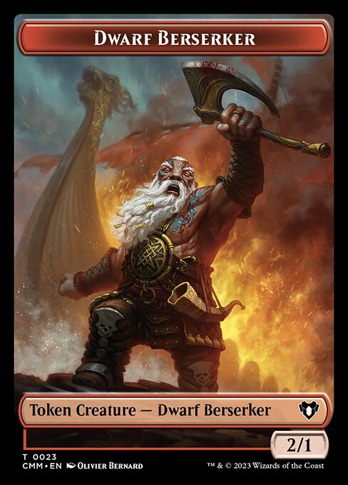 Human Soldier // Dwarf Berserker Double-Sided Token [Commander Masters Tokens] | Impulse Games and Hobbies