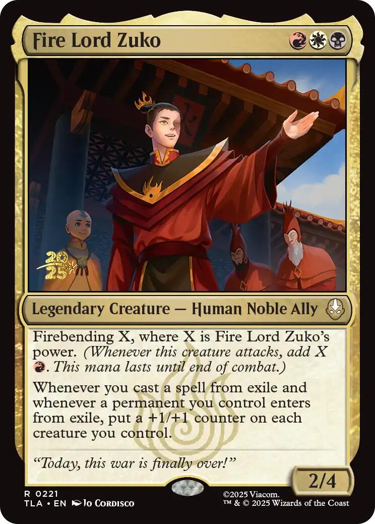 Fire Lord Zuko [Avatar: The Last Airbender Prerelease Cards] | Impulse Games and Hobbies