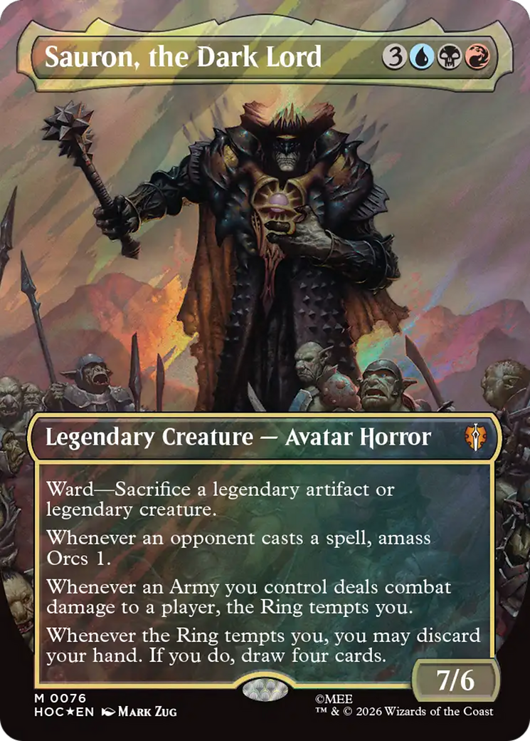 Sauron, the Dark Lord (Borderless) (Surge Foil) [The Hobbit] | Impulse Games and Hobbies