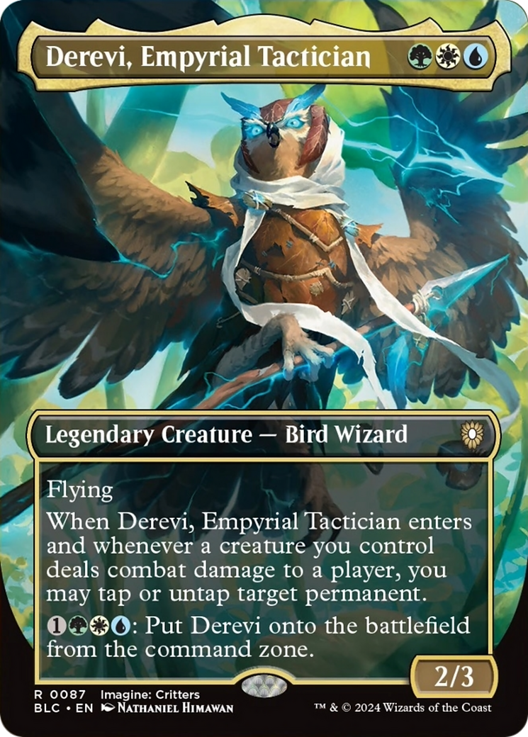 Derevi, Empyrial Tactician (Borderless) [Bloomburrow Commander] | Impulse Games and Hobbies