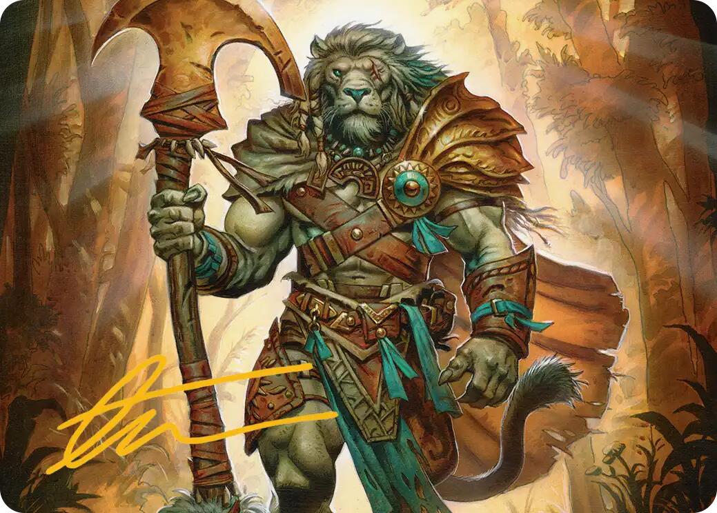 Ajani, Outland Chaperone Art Card (Gold-Stamped Signature) [Lorwyn Eclipsed Art Series] | Impulse Games and Hobbies