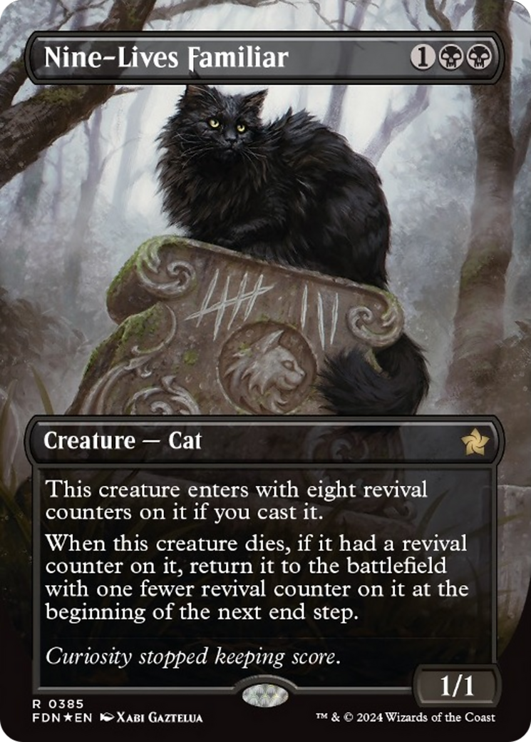 Nine-Lives Familiar (Borderless Mana Foil) [Foundations] | Impulse Games and Hobbies