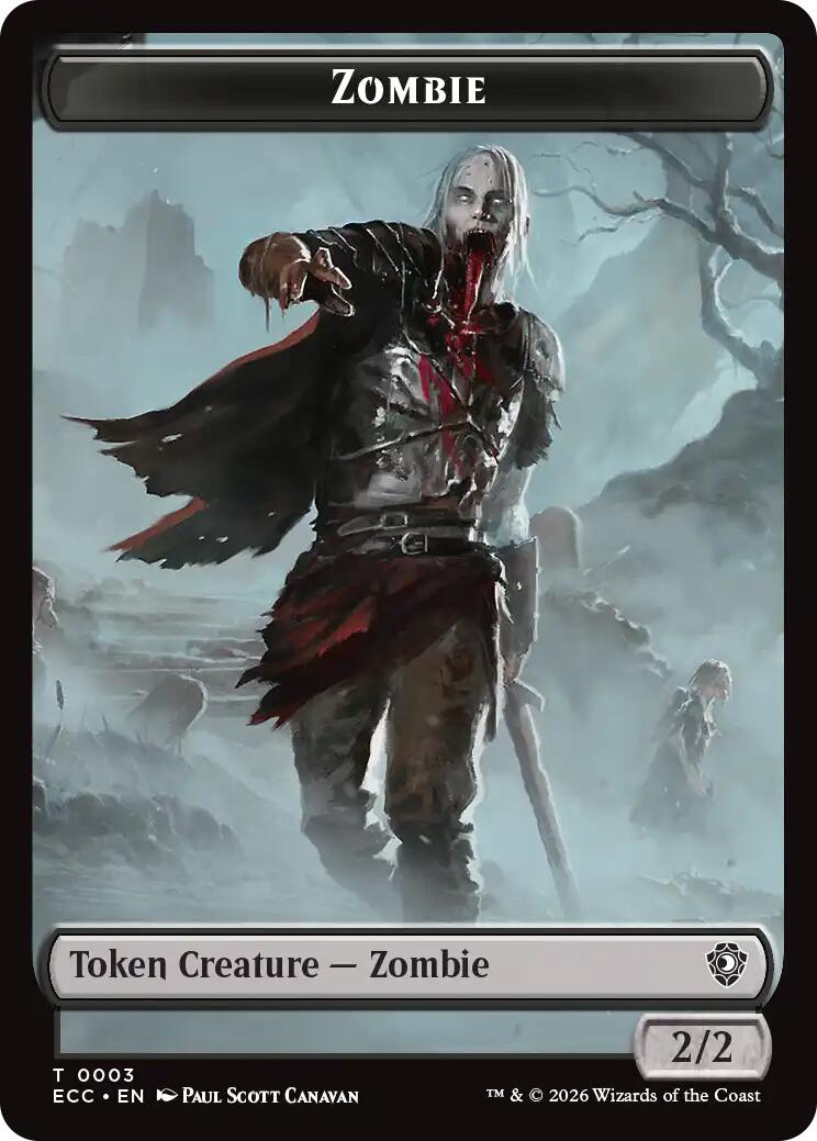 Zombie // Elf Warrior Double-Sided Token [Lorwyn Eclipsed Tokens] | Impulse Games and Hobbies