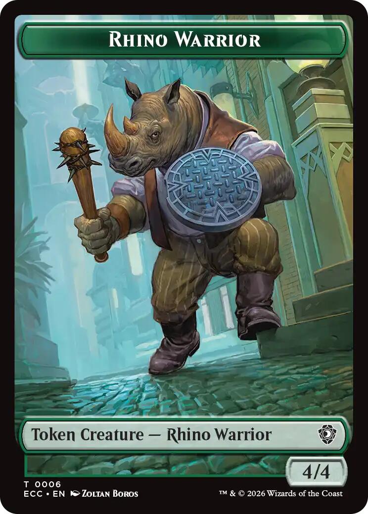Rhino Warrior // Elemental (0010) Double-Sided Token [Lorwyn Eclipsed Tokens] | Impulse Games and Hobbies