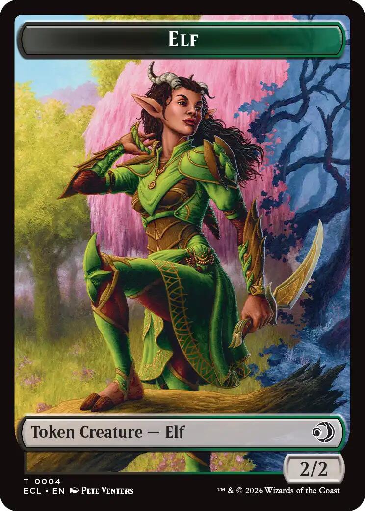 Elf // Treasure Double-Sided Token [Lorwyn Eclipsed Tokens] | Impulse Games and Hobbies