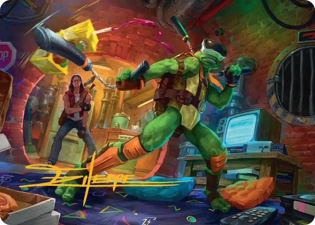 Michelangelo, Game Master Art Card (Gold-Stamped Signature) [Teenage Mutant Ninja Turtles Art Series] | Impulse Games and Hobbies