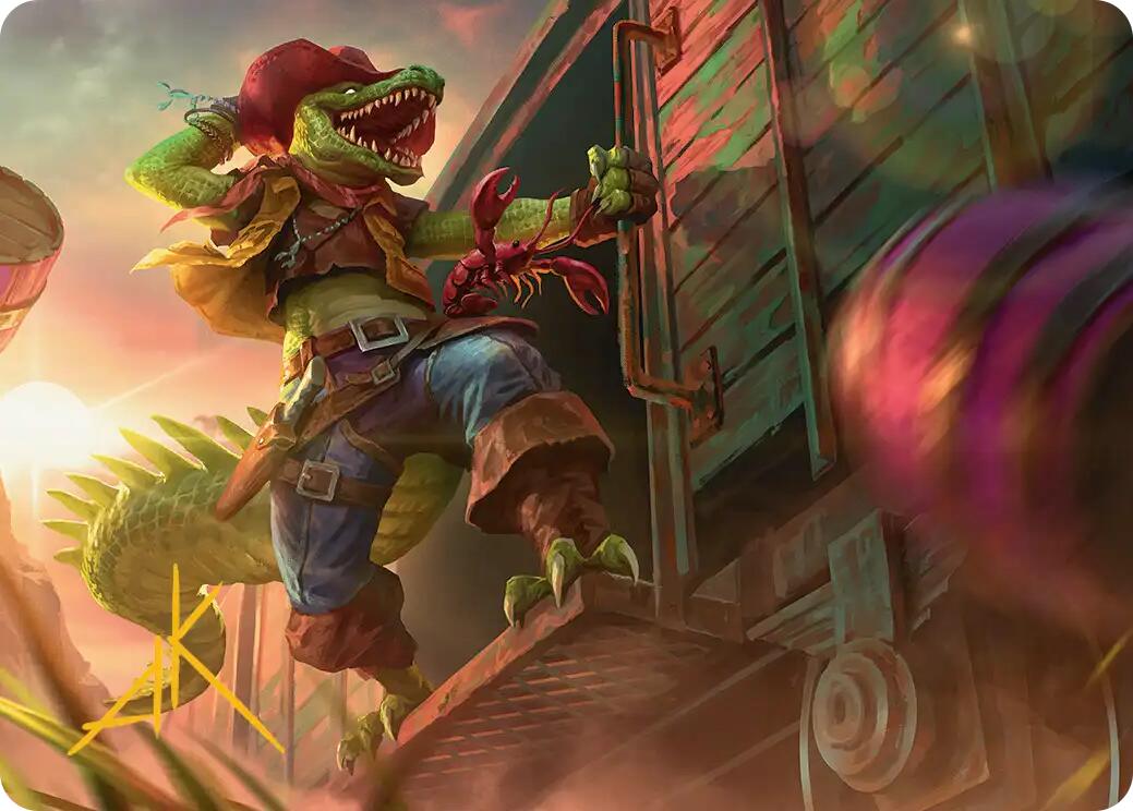 Leatherhead, Iron Gator Art Card (Gold-Stamped Signature) [Teenage Mutant Ninja Turtles Art Series] | Impulse Games and Hobbies